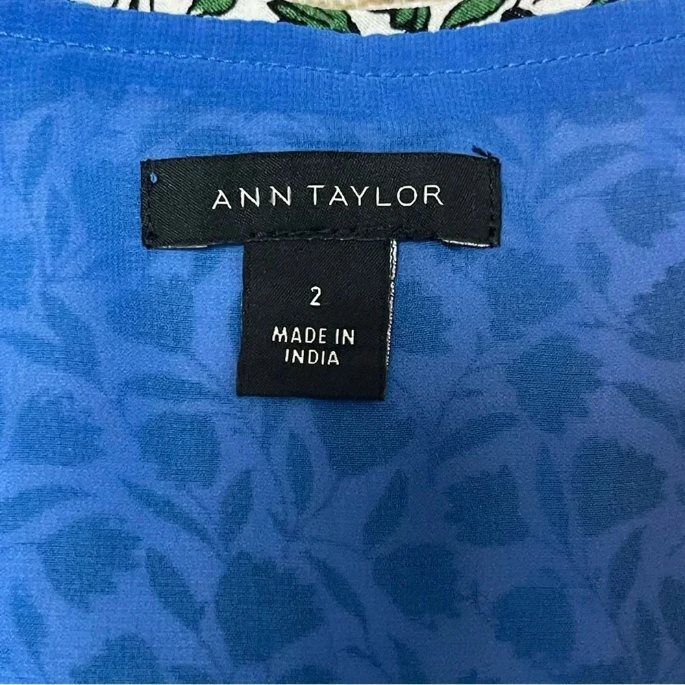 Ann Taylor Floral Wrap Flare Midi Dress Mixed Floral Print Sz 2 - Picture 11 of 13